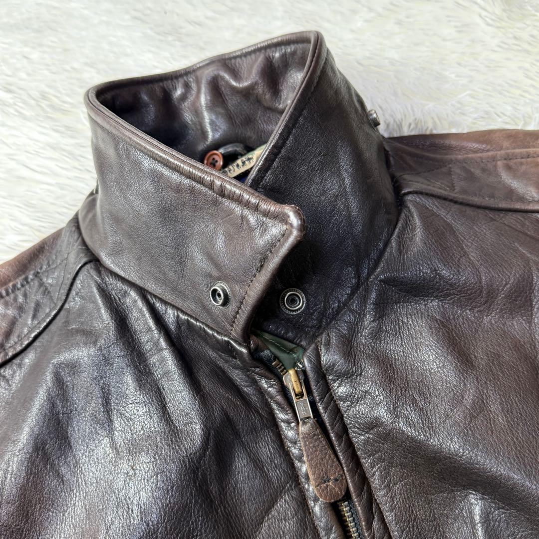 AVIREX G-1 フライトレザージャケット L ダークブラウン 本革 襟ボア