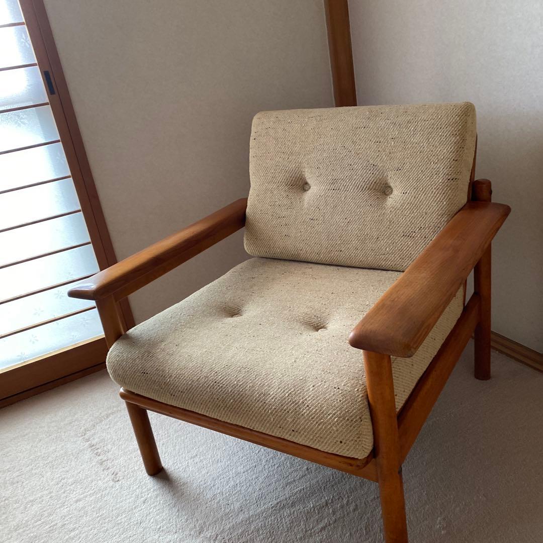 【KOSUGA】ケヤキシリーズ　1Pソファ　希少ビンテージ　古き良きもの