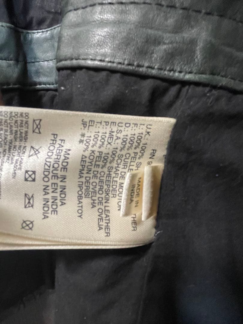 ディーゼル　Diesel シープスキン レザージャケット　黒　メンズ