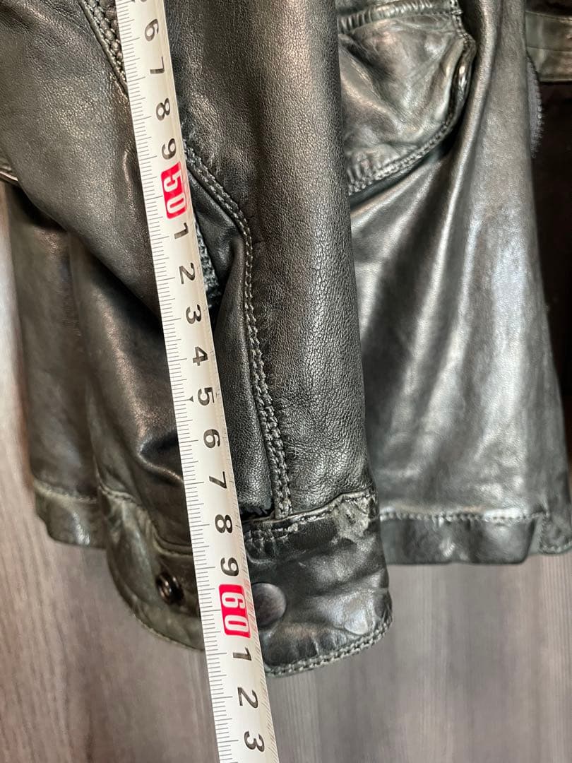 ディーゼル　Diesel シープスキン レザージャケット　黒　メンズ