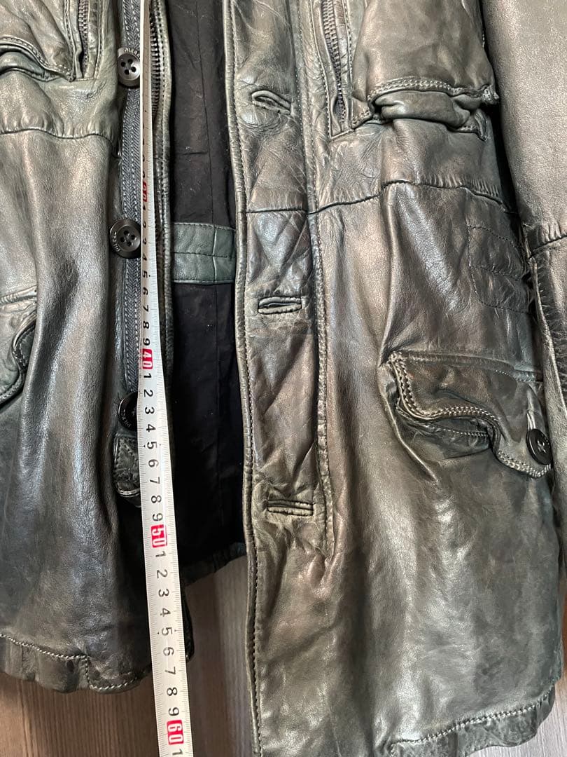 ディーゼル　Diesel シープスキン レザージャケット　黒　メンズ