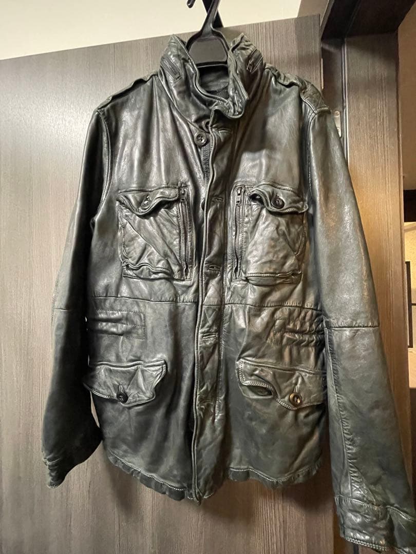 ディーゼル　Diesel シープスキン レザージャケット　黒　メンズ