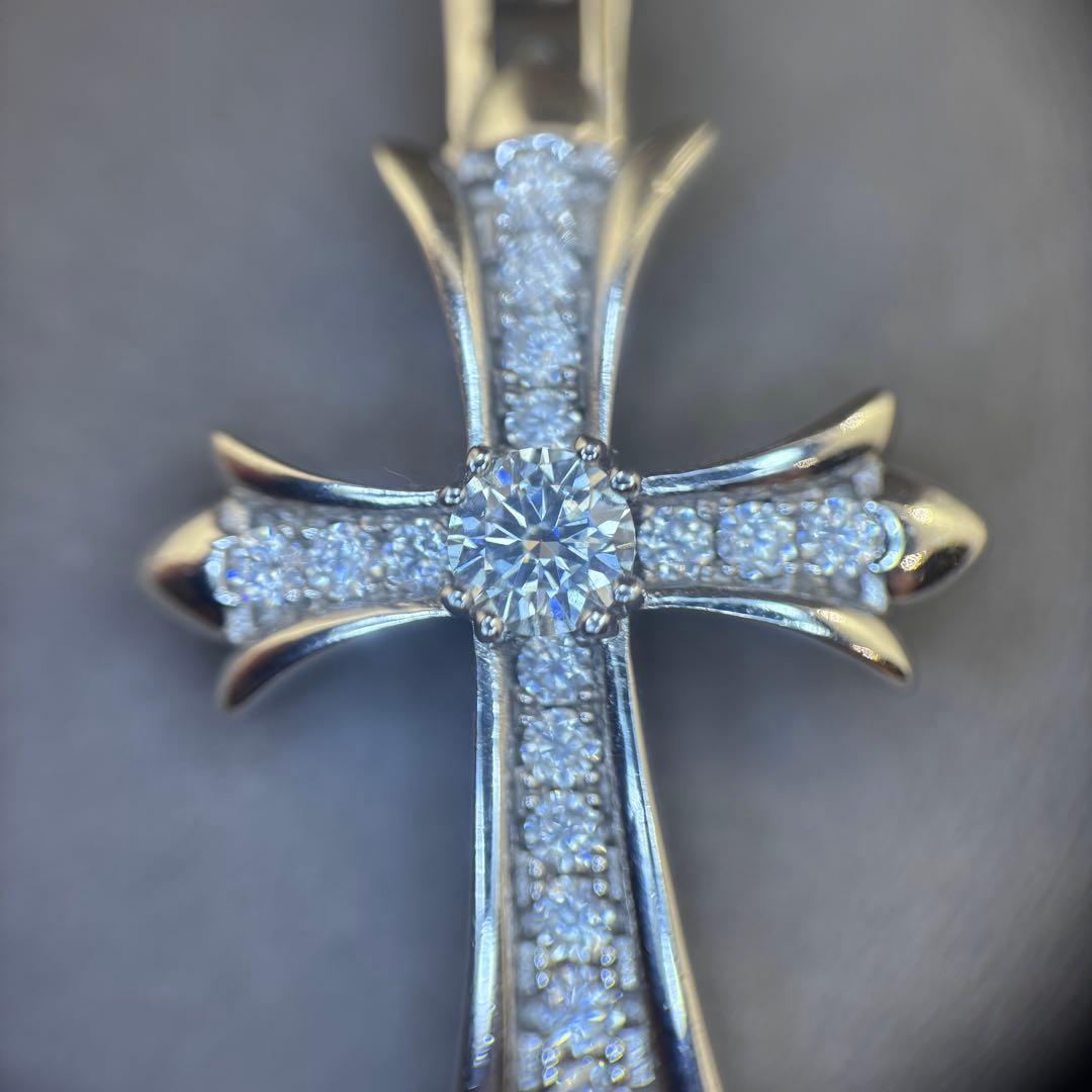 VVS モアサナイト クロスペンダント トップ　silver925 シルバー