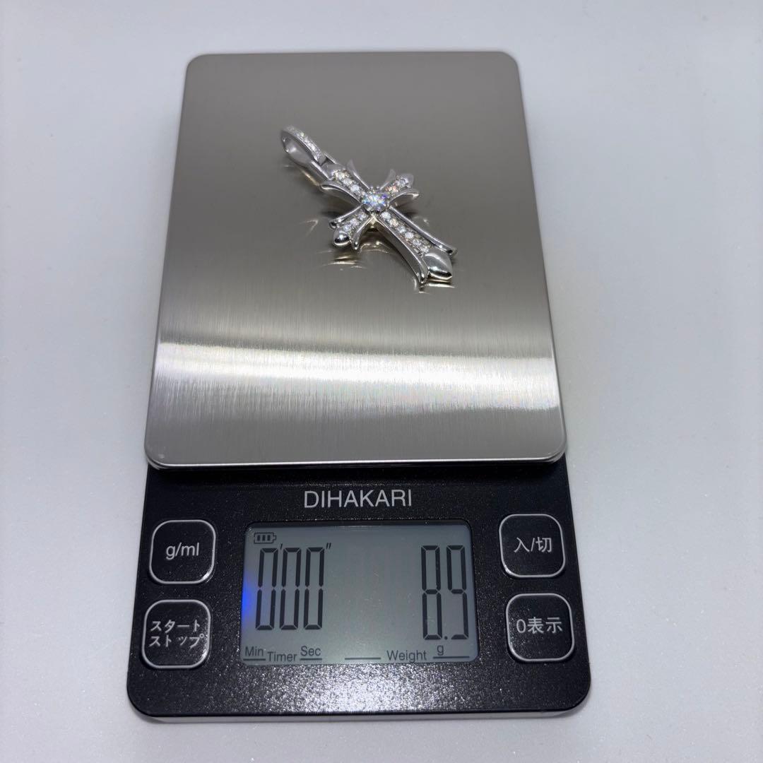 VVS モアサナイト クロスペンダント トップ　silver925 シルバー