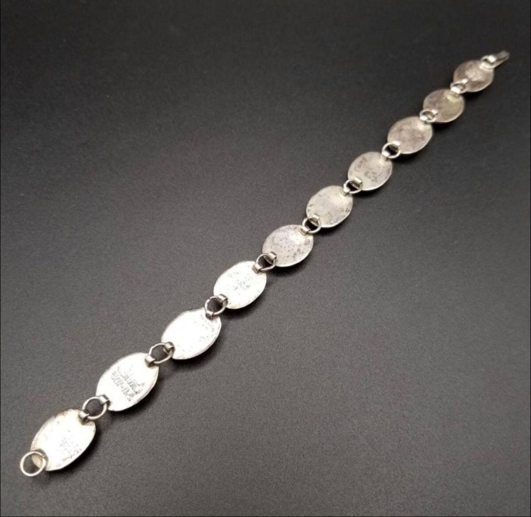 メキシコ 925 シルバー マラカイトカラー オーバルチェーン ヴィンテージ ブ