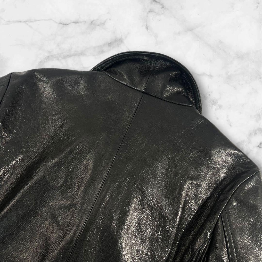 極美品 FUGA ダブルライダースジャケット 山羊革 サイズ44/S相当 黒