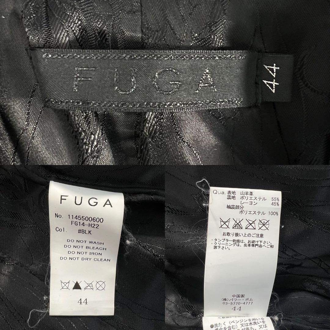 極美品 FUGA ダブルライダースジャケット 山羊革 サイズ44/S相当 黒