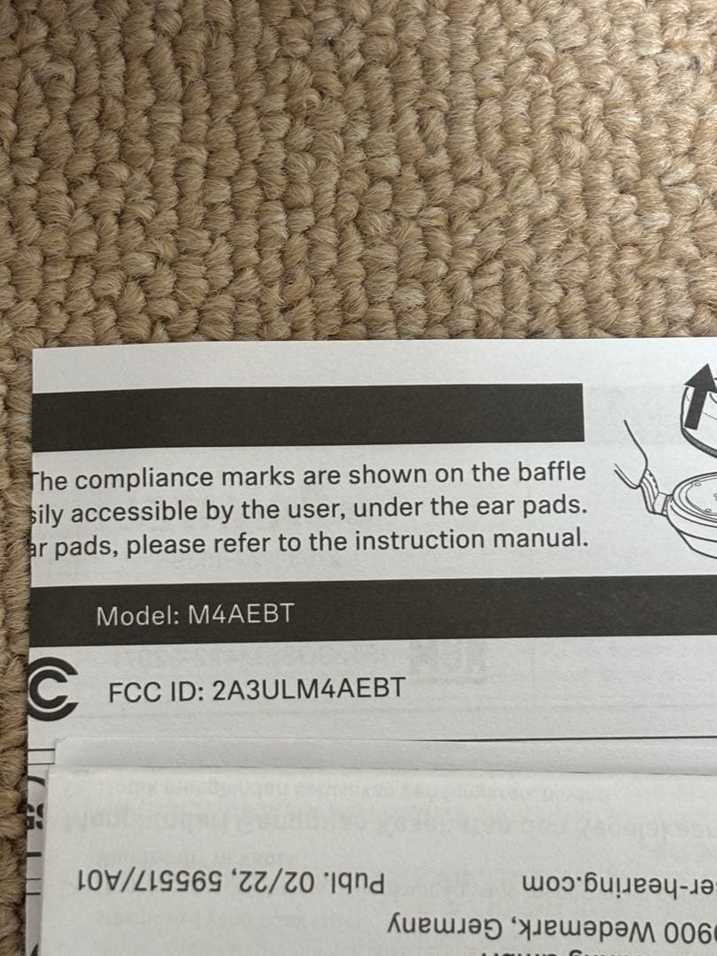 Sennheiser M4EBT ワイヤレスヘッドフォン