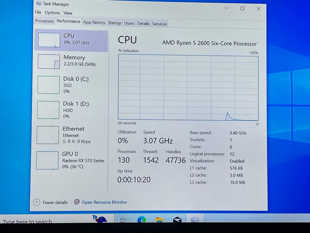 ゲーミングPC Ryzen 5 2600 RadeonRx570 8gb SSD