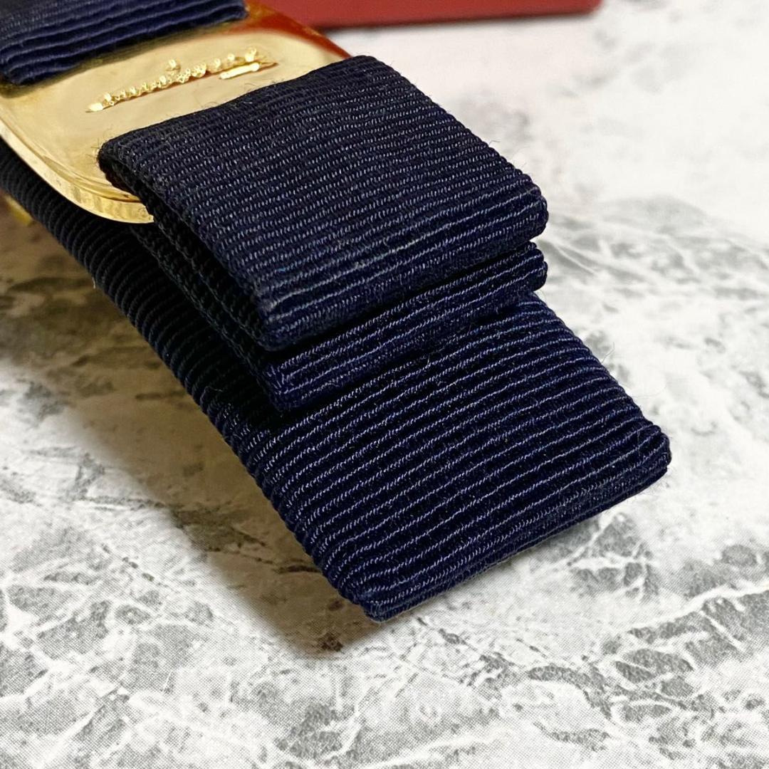 サルヴァトーレ フェラガモ バレッタ ヴァラリボン 髪留め ブラック