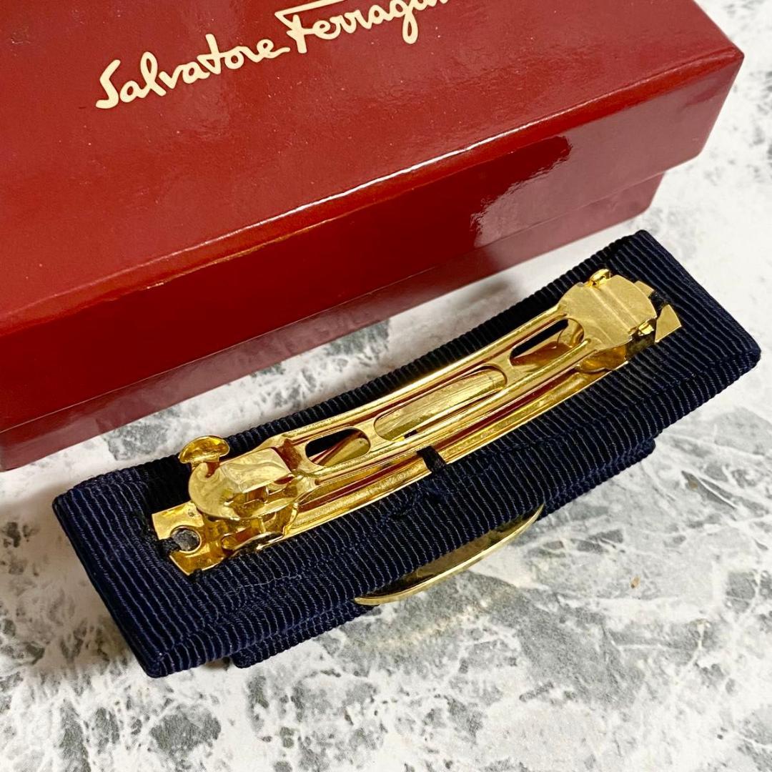 サルヴァトーレ フェラガモ バレッタ ヴァラリボン 髪留め ブラック