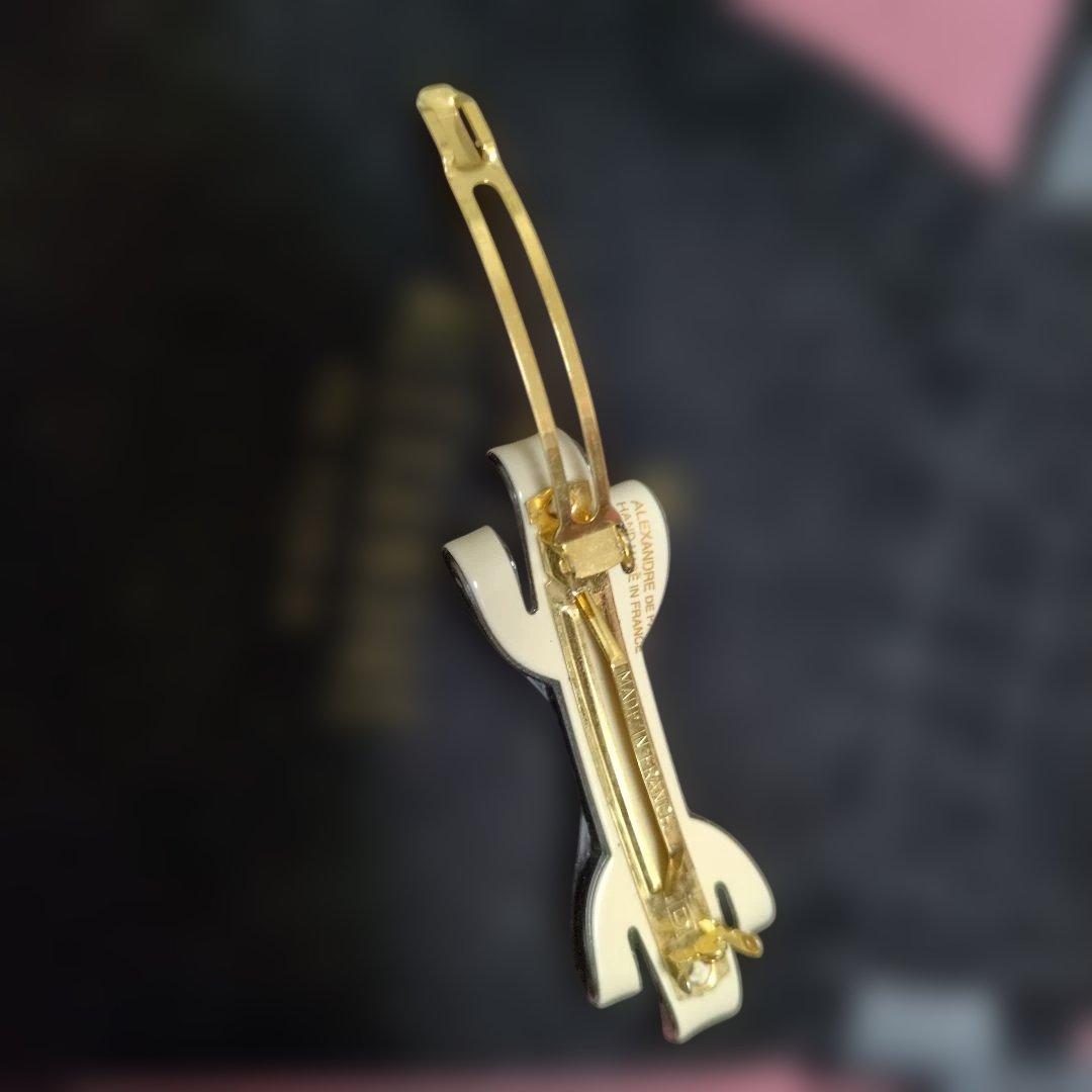 美品　アレクサンドルドゥパリ リボン バレッタ　イブニングドレスバレッタ