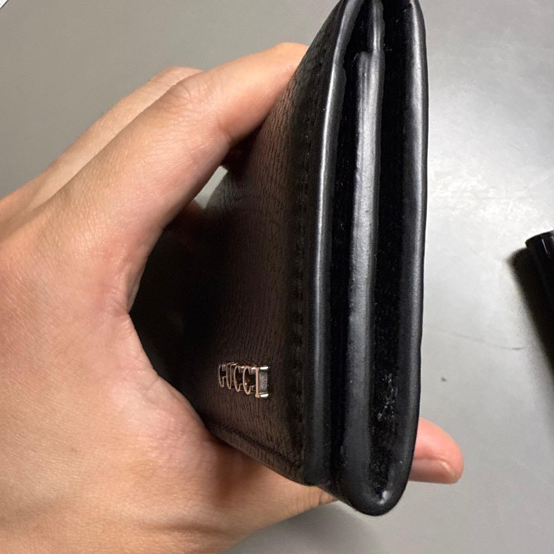 【最新モデル】 GUCCI ブラック レザー 名刺入れ