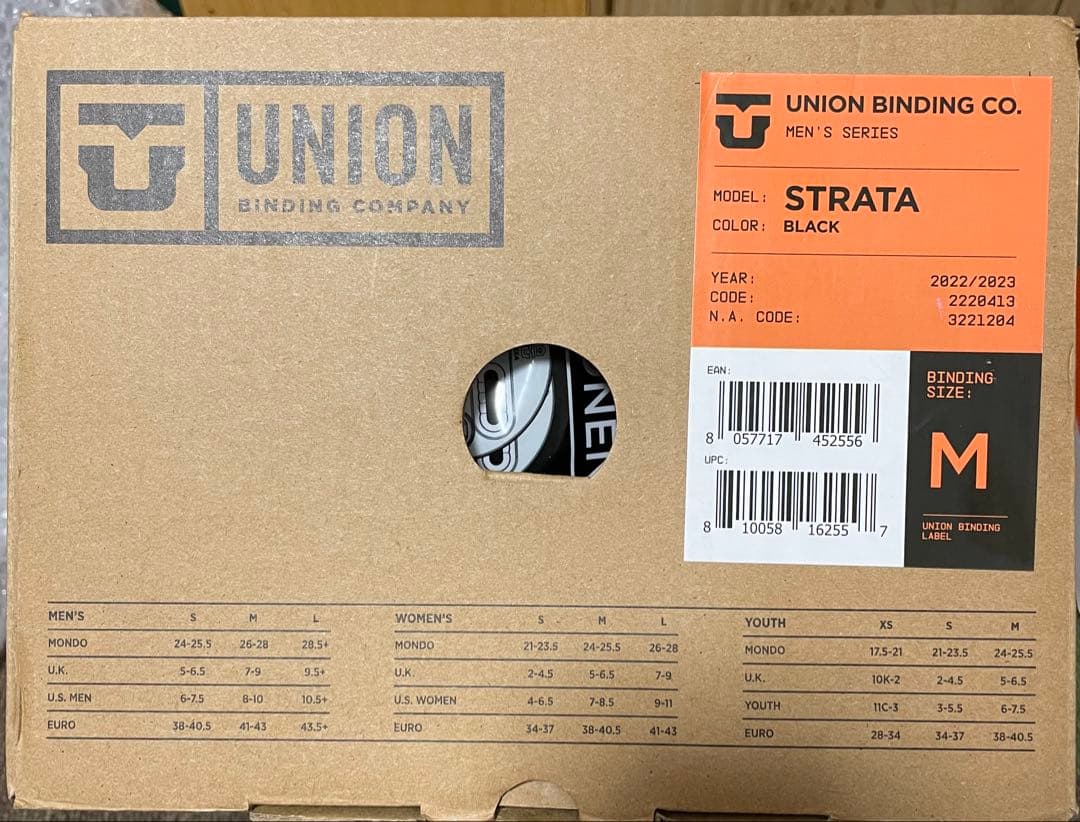 22-23 UNION STRATA ビンディング ブラック Mサイズ