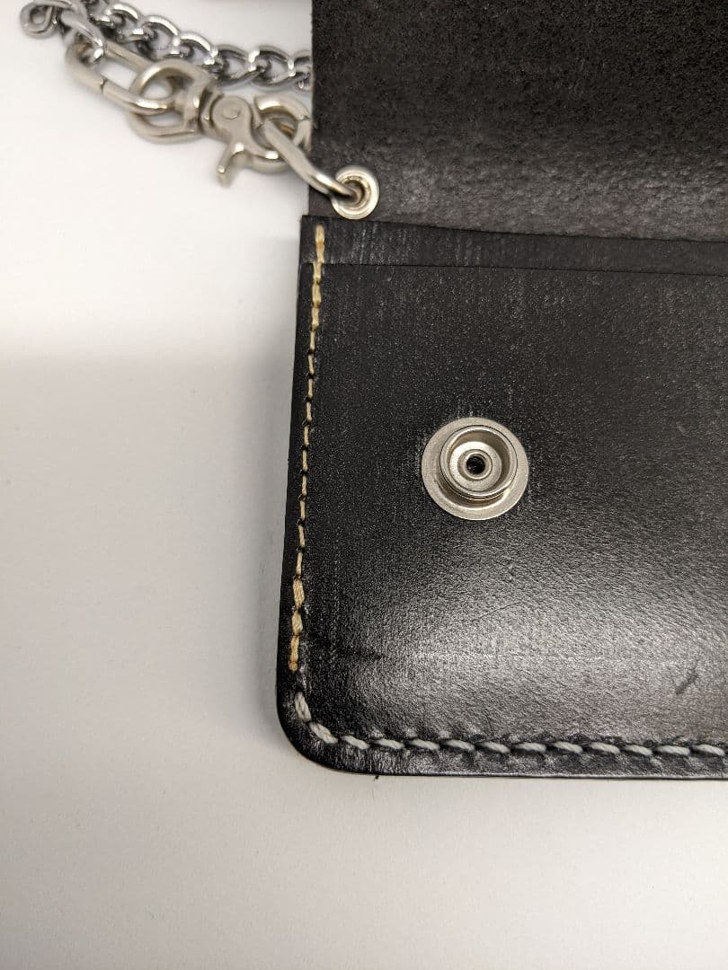 【美品】RED MOON / ブラック レザーウォレット チェーン