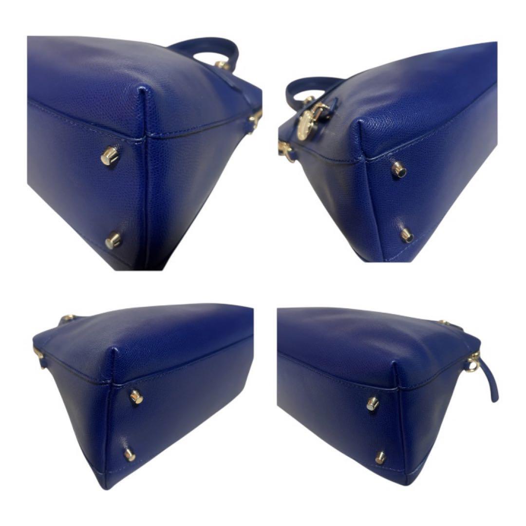 【極美品】 FURLA フルラ　パイパー　2wayバッグ ブルーレザー