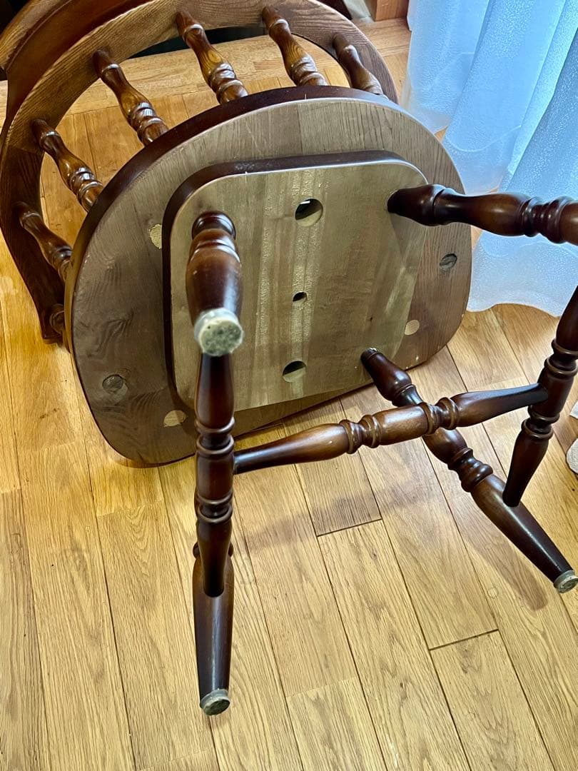 高級 オーク材 回転式アームチェア②