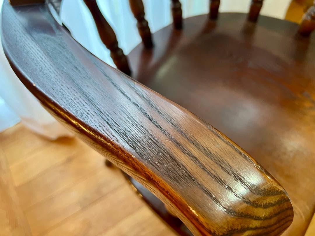 高級 オーク材 回転式アームチェア②