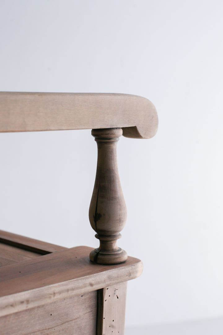 フランス　収納付きチェア　ダイニングチェア　無垢材　ブロカント　古家具