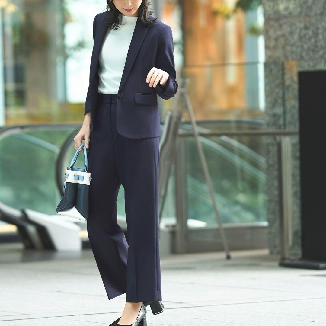 【大きいサイズ 4L】　RUIRUE BOUTIQUE　パンツスーツ　紺