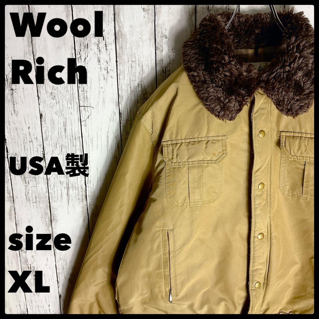 70s WoolRich 襟ボア 短丈ブルゾン XL ジャケット USA製