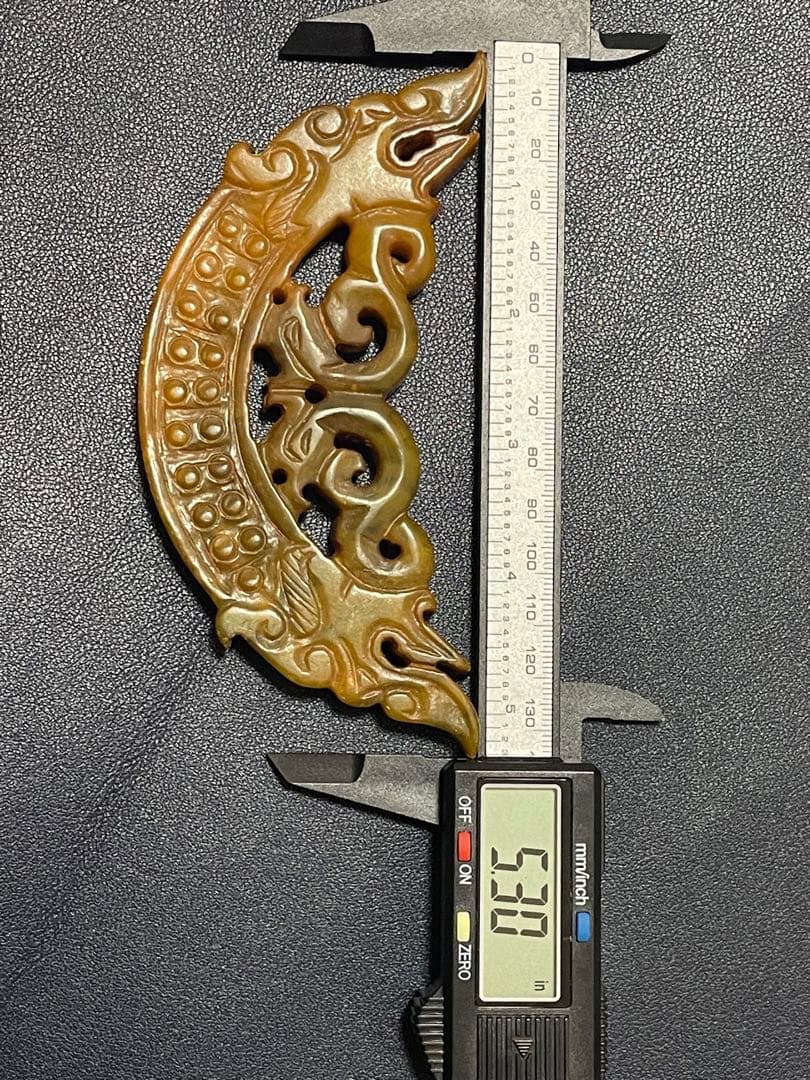 中国古玉　天然石極細工彫刻　風水置物