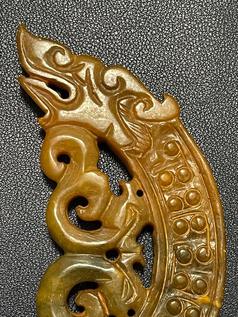 中国古玉　天然石極細工彫刻　風水置物