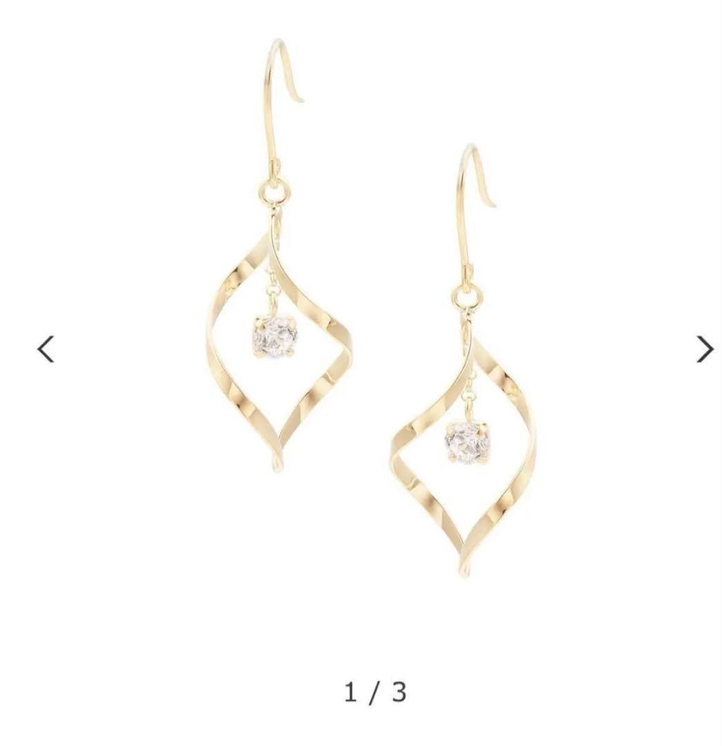 ジュエリーツツミ K10イエローゴールド キュービックピアス