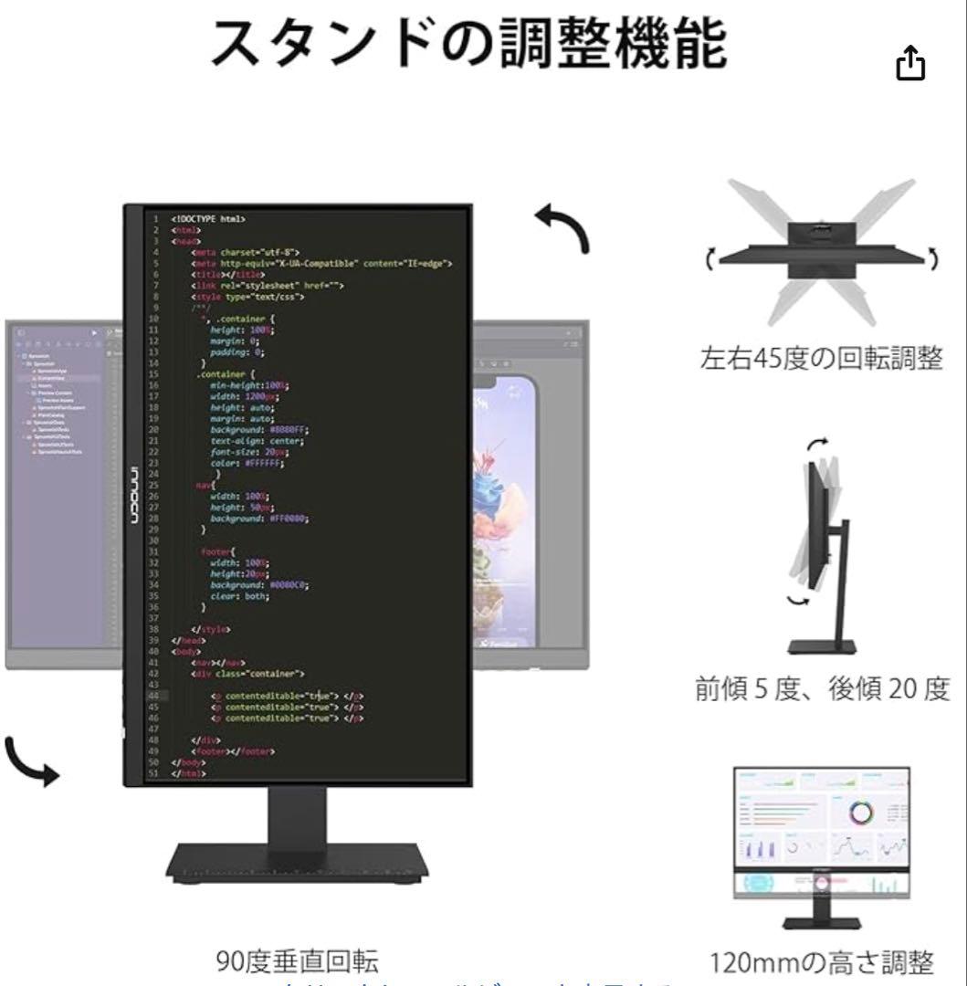 4k 27インチUSB-C 65W対応モニター HDR400