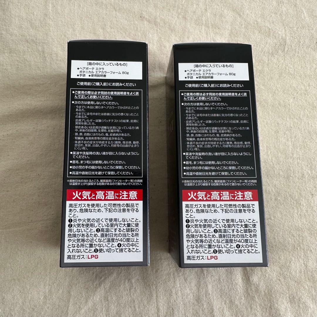 ヘアボーテエクラボタニカルエアカラーフォーム　ナチュラルブラック2個セット