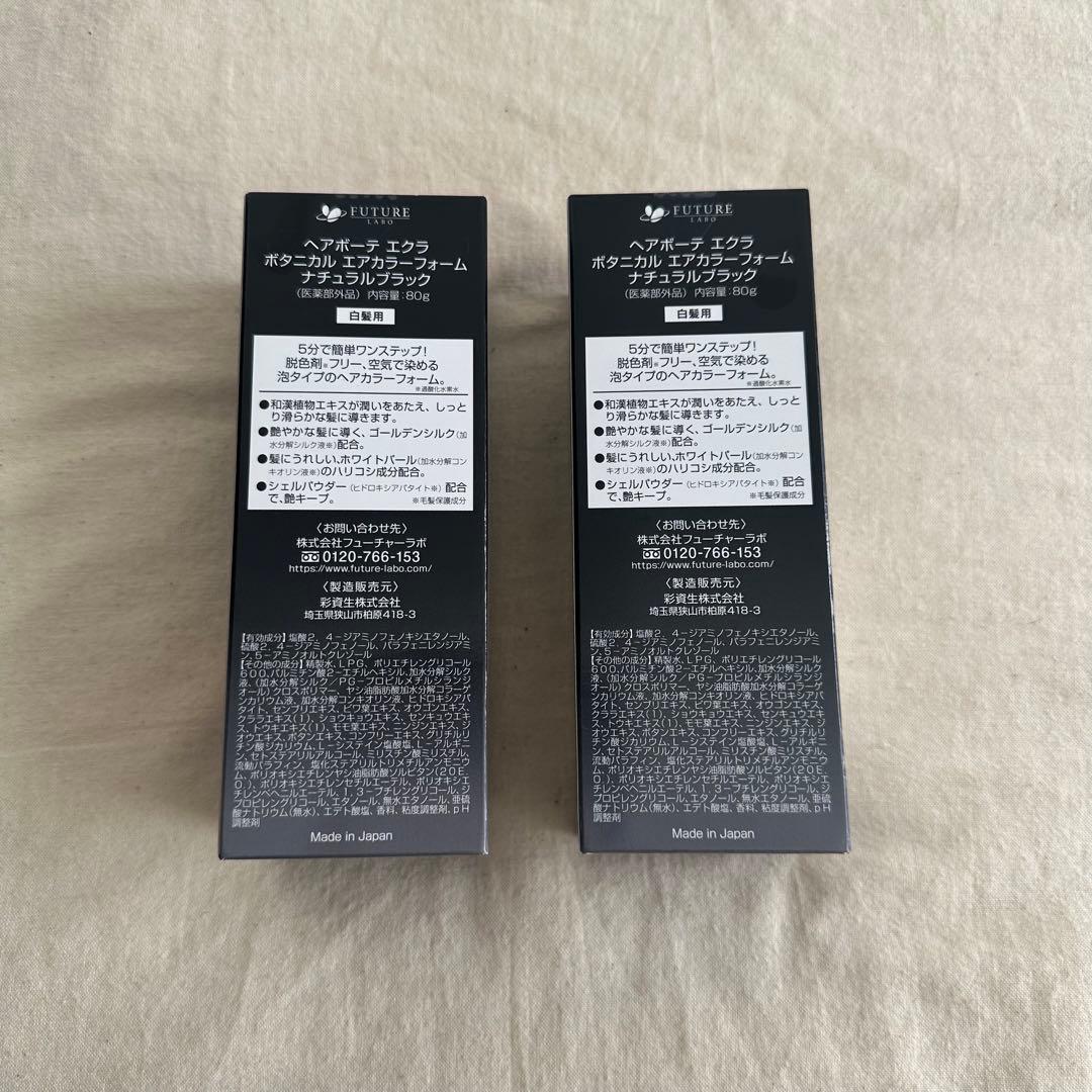 ヘアボーテエクラボタニカルエアカラーフォーム　ナチュラルブラック2個セット