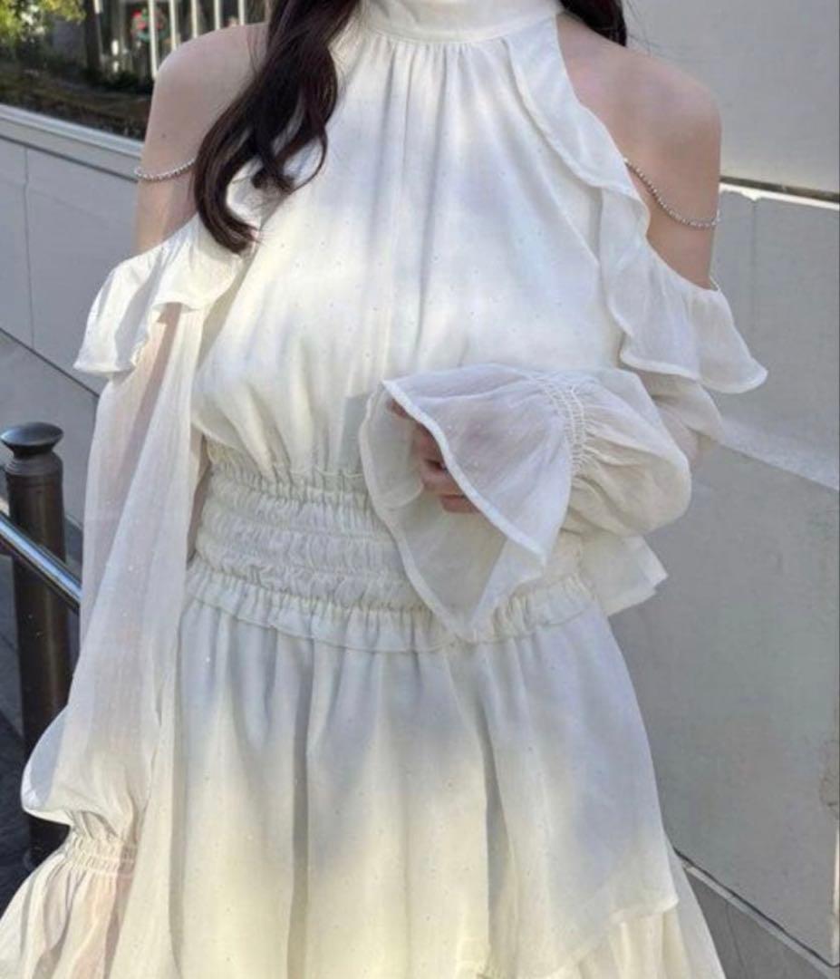 NICE CLAUPアメスリティアードロングワンピース