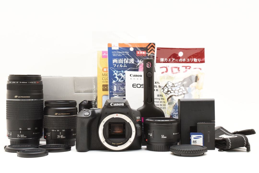 一眼レフカメラcanon kiss x10標準&望遠&単焦点トリプルレンズセット