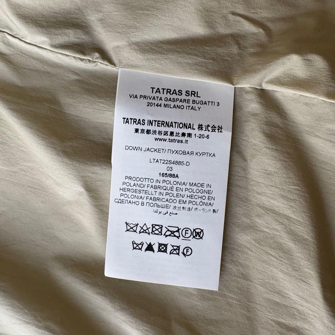 美品 タトラス NOKO ノコ ダウンジャケット 22年モデル ノーカラー 3