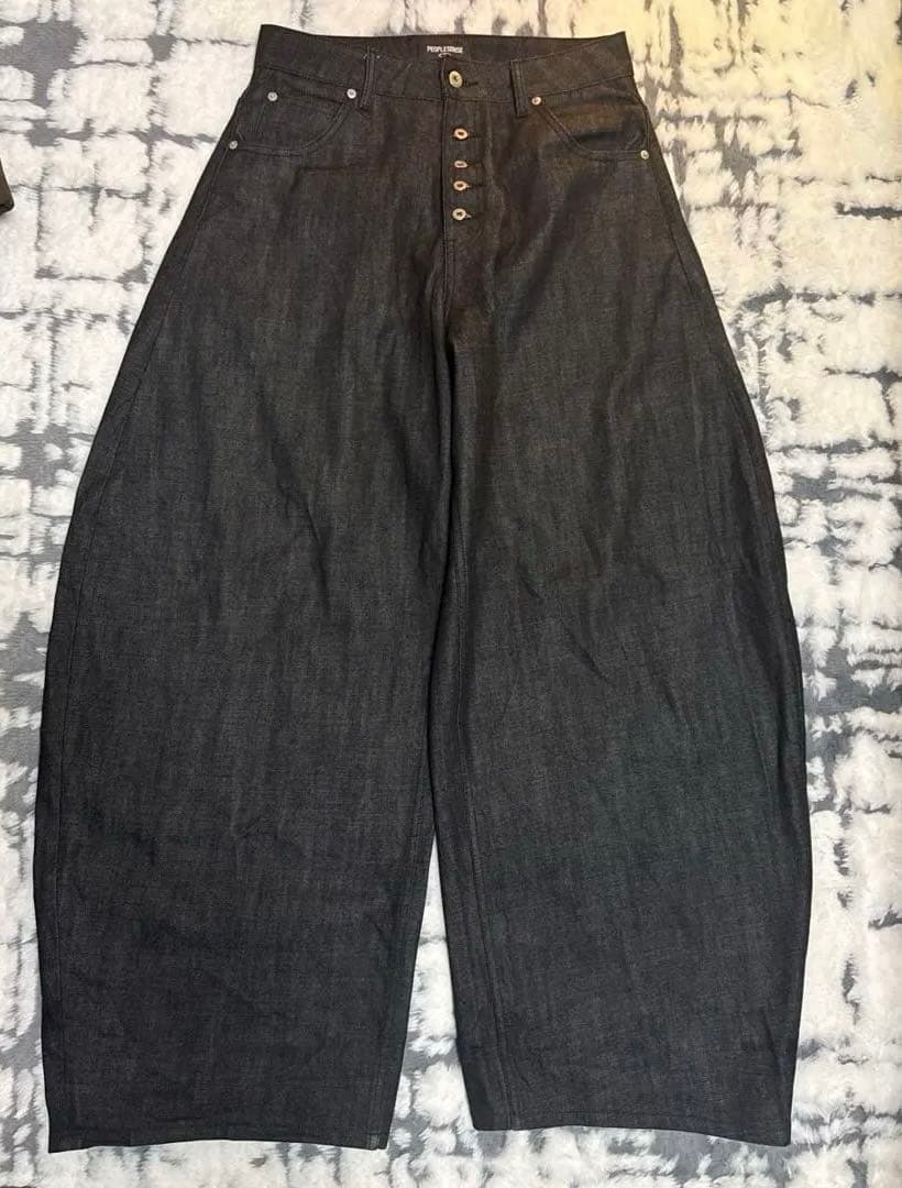 peoplesense リジットデニム シルバーボタン L