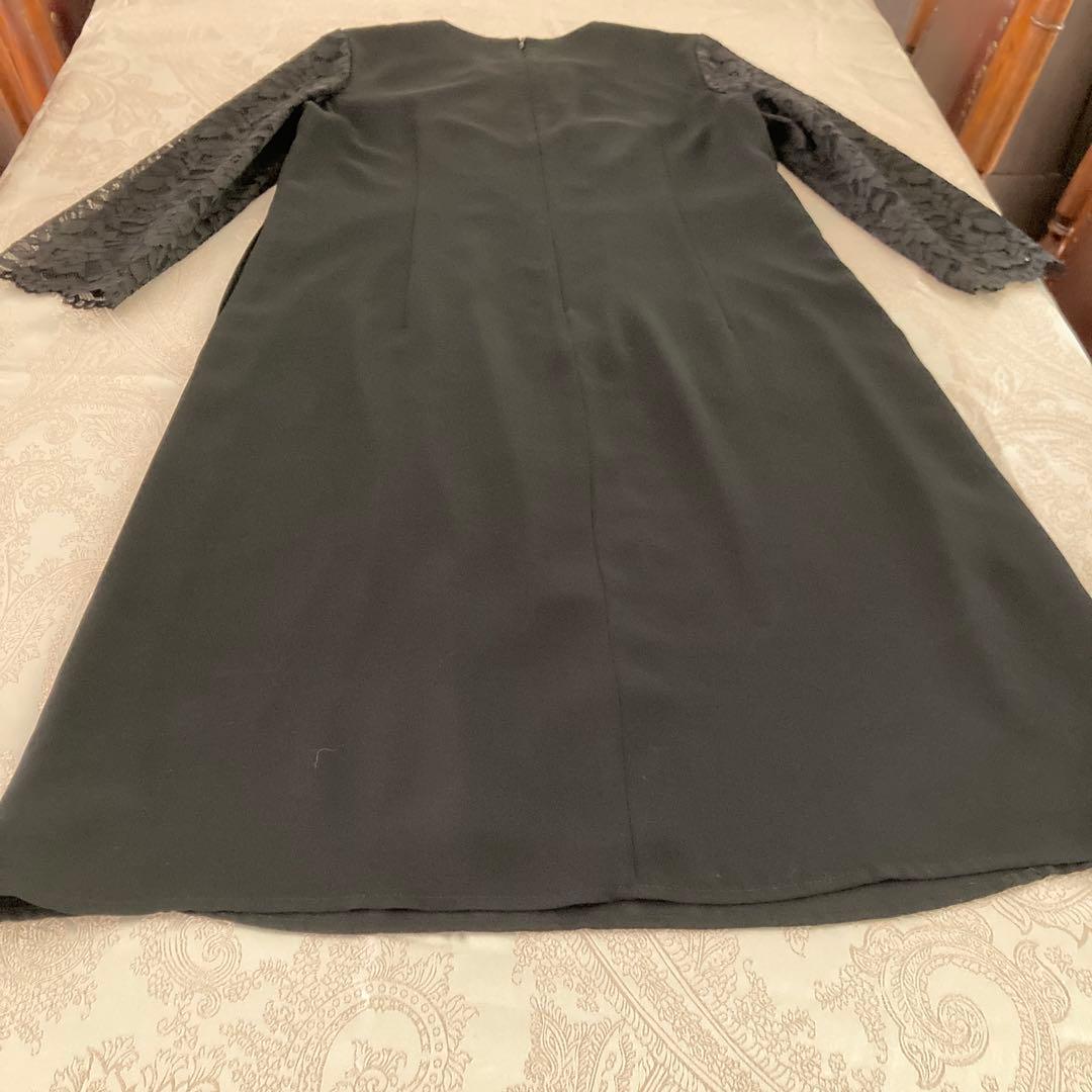 タグ付美品　レリアン9号　 洗えるブラックフォーマルワンピース