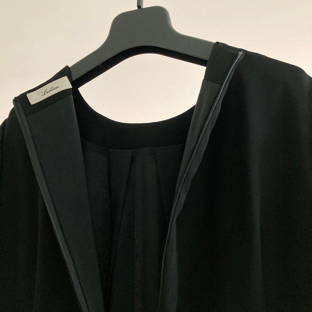 タグ付美品　レリアン9号　 洗えるブラックフォーマルワンピース