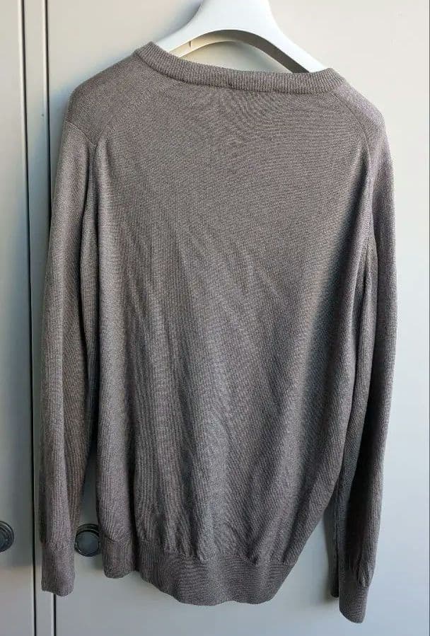 ジョンスメドレー　前V クルーネックニット メンズM ウール　24ゲージ