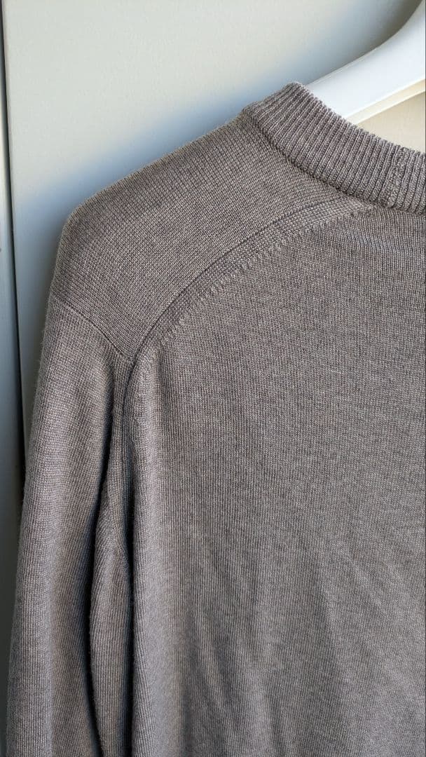 ジョンスメドレー　前V クルーネックニット メンズM ウール　24ゲージ