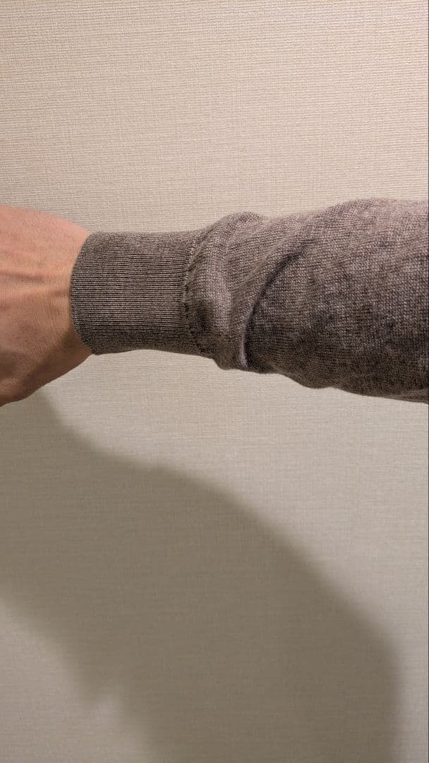 ジョンスメドレー　前V クルーネックニット メンズM ウール　24ゲージ