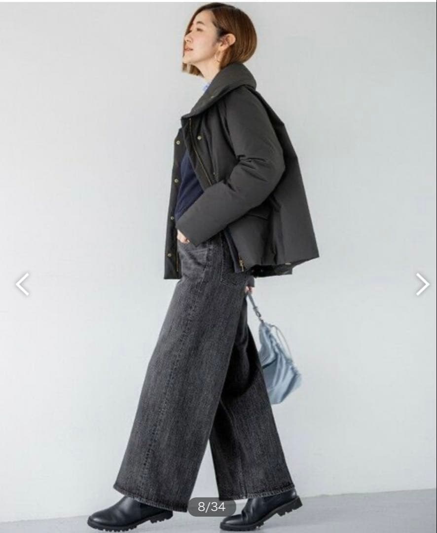 滝沢眞規子さん着用/撥水加工】ミリタリー Aライン ダウンコート限定