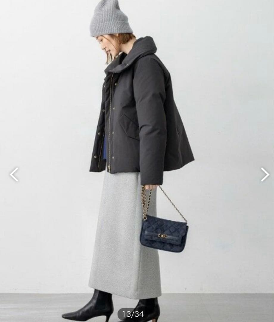 滝沢眞規子さん着用/撥水加工】ミリタリー Aライン ダウンコート限定