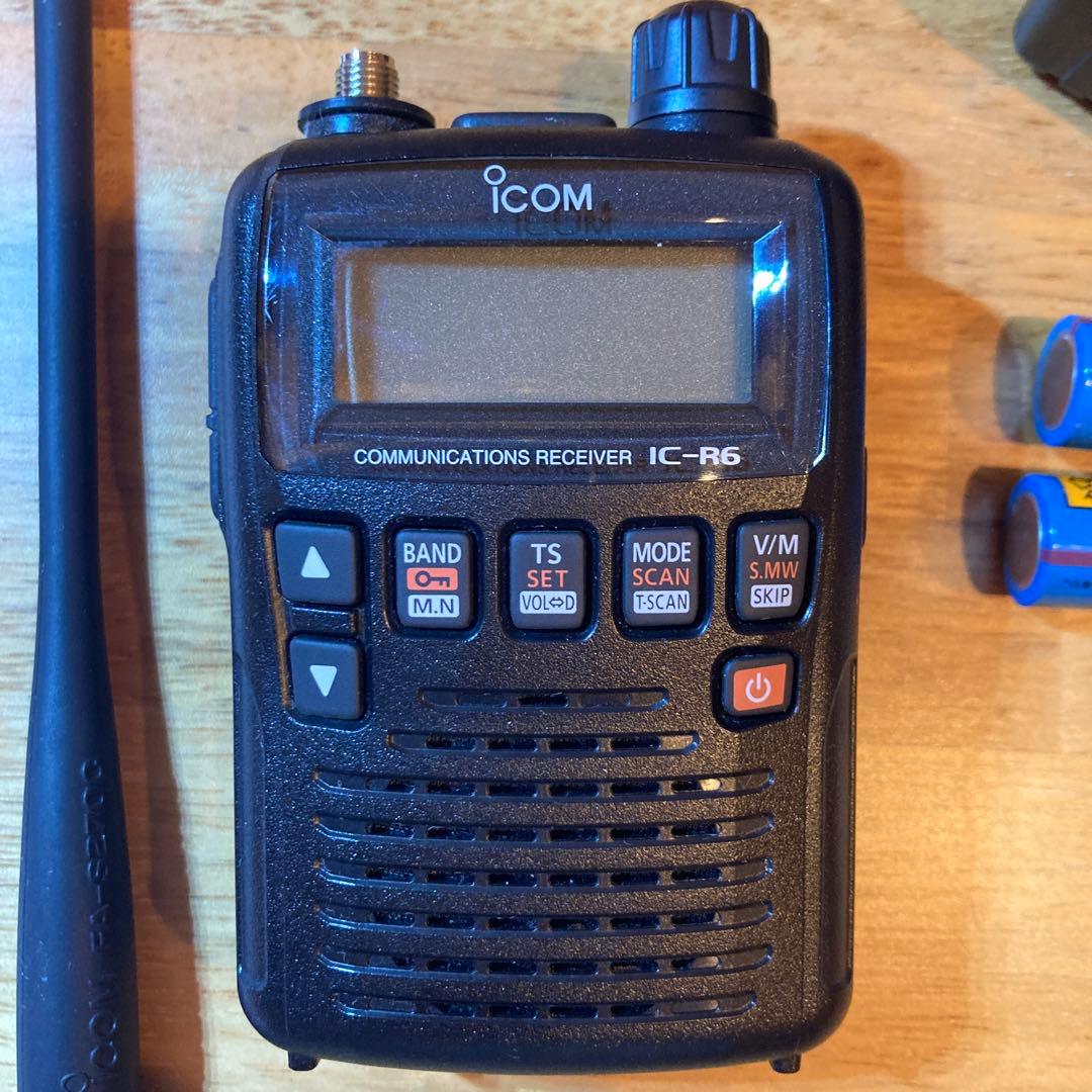 ICOM IC-R6 受信改造済み　アンテナ３本　書籍付き