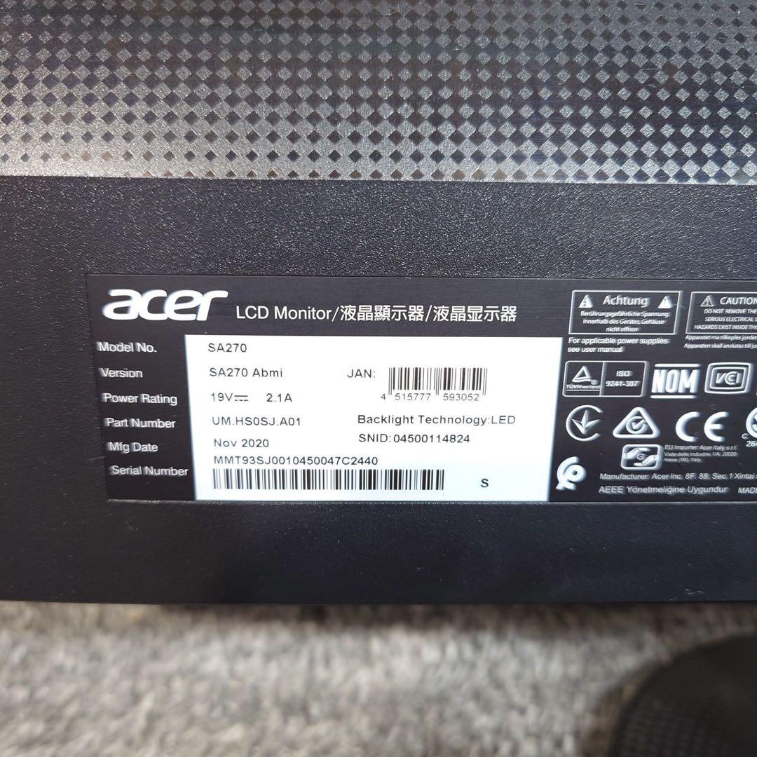 Acer 液晶ディスプレイ モニター SA270Abmi 27型 J070