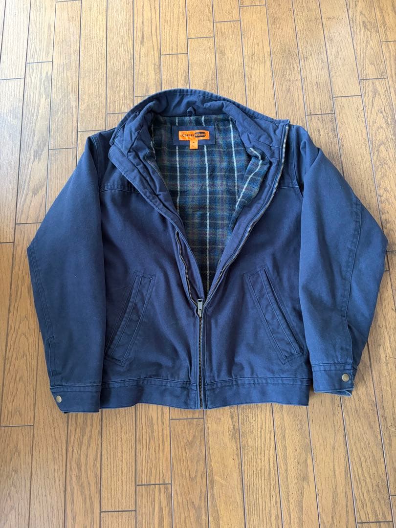 古着 ワークジャケット 90s 短丈 ネイビー