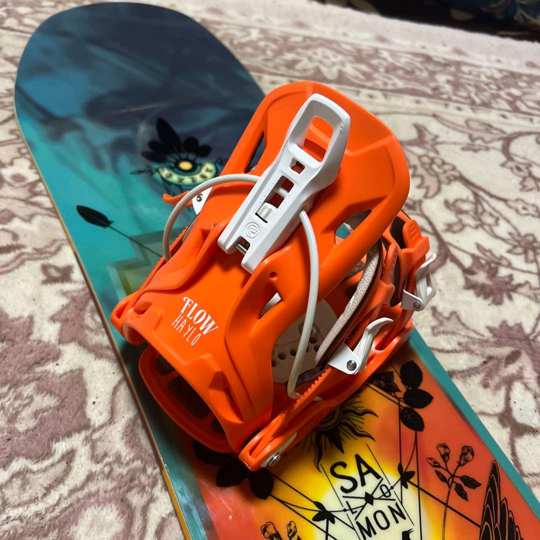 美品 SALOMON 138cm バイン付 スノーボードセット 子供 レディース