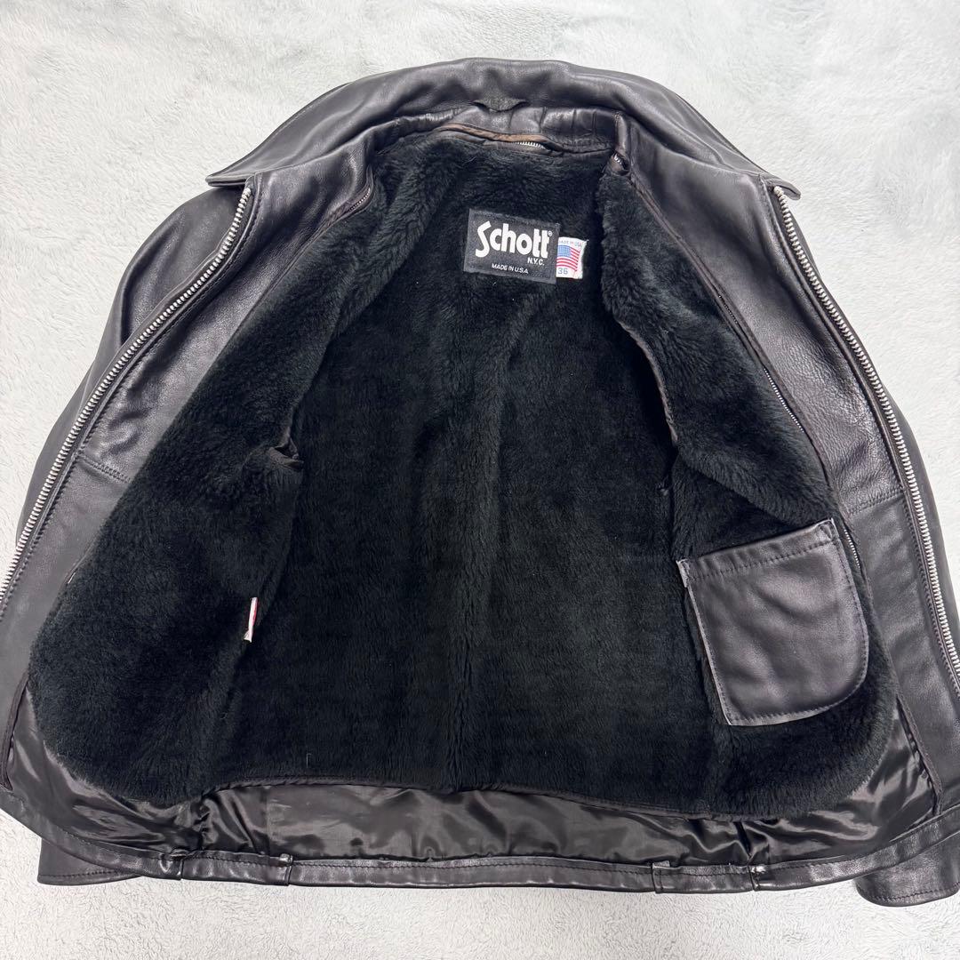 ショット 652 ライダース トラッカージャケット ボアライナー 36