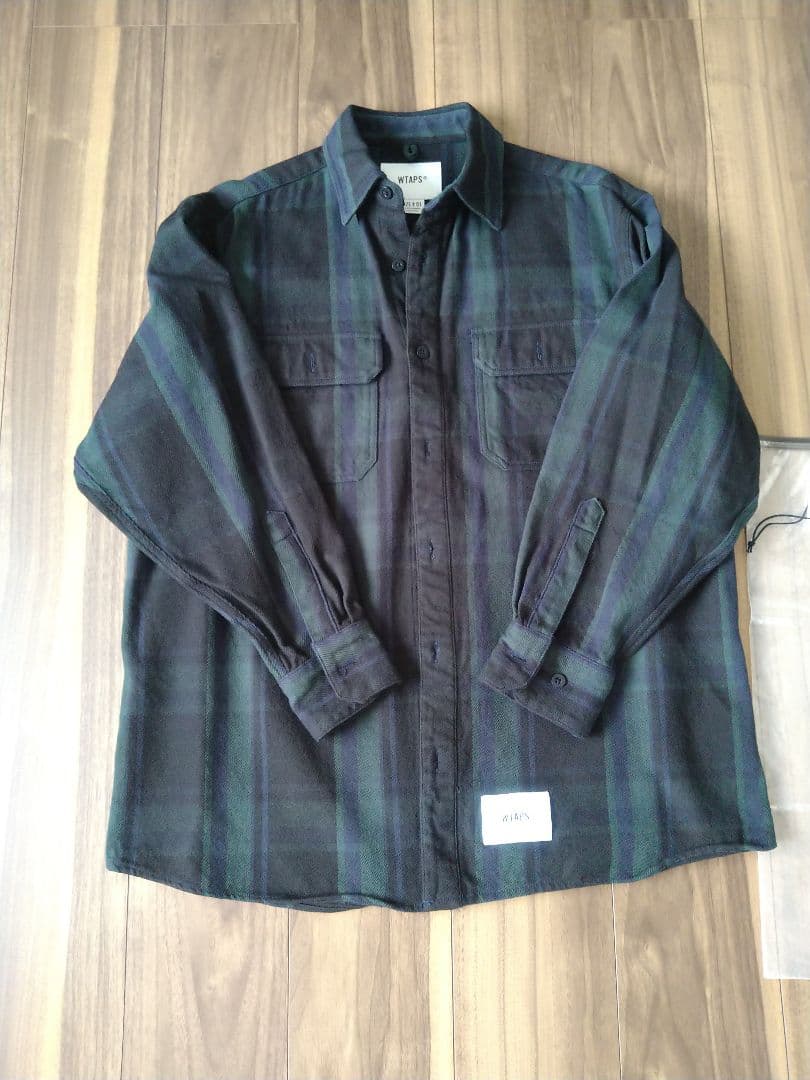 WTAPS ヘビーネルシャツ ダークグリーンチェック X 01　21AW