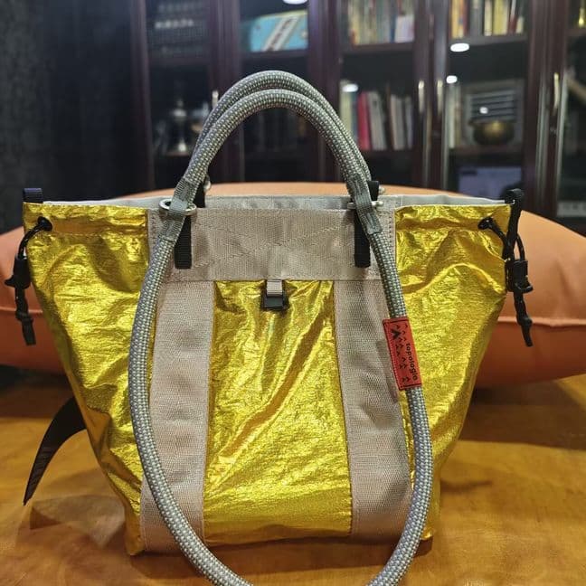 topologie トートバッグ ゴールド/ベージュ 両面使用可能