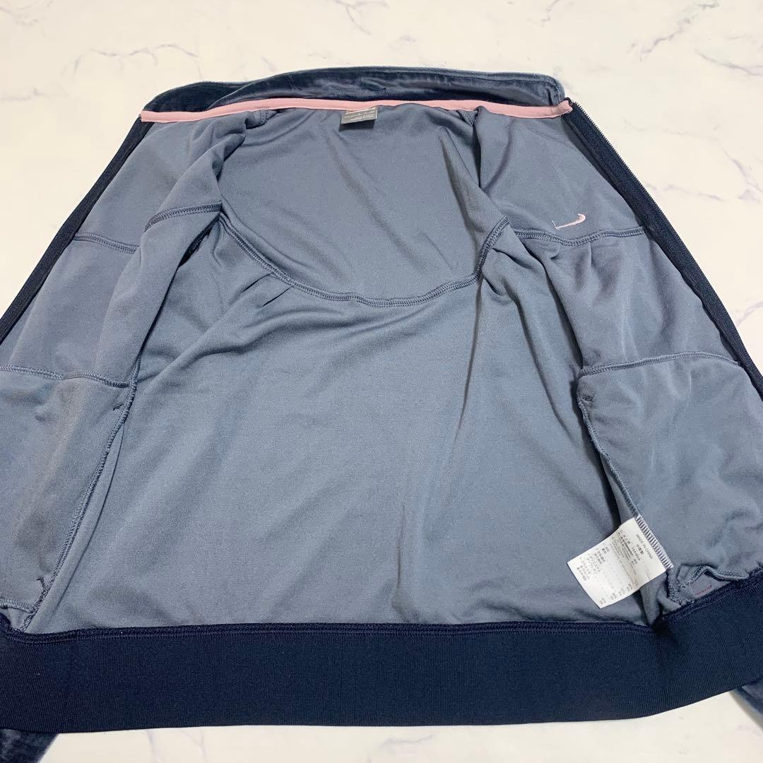 NIKE ナイキ セットアップ ジャージ ベロア ネイビー ピンク S